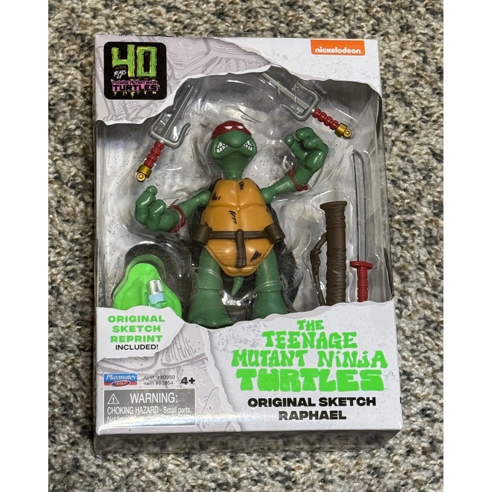 TMNT Raphael Original Sketch Action Figure 40th Anniversary Playmates Toys 80954